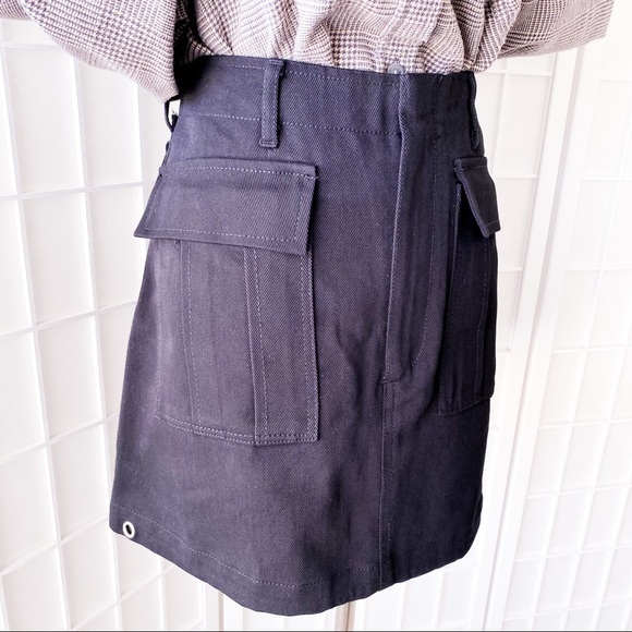 ZARA Black Denim Mini Skirt - Picture 4 of 15